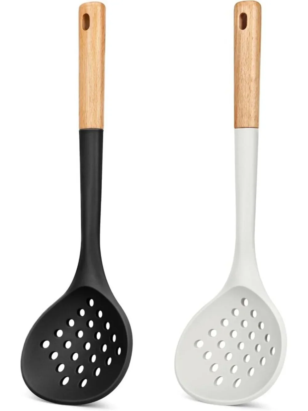 Large Heat-Resistant Kitchen Ladle Strainer & Slotted Spoon for Cooking & Frying